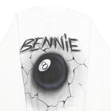 HANES Mens White Bennie Crew Neck XL Cotton Blend Pullover Sweatshirt Graphic