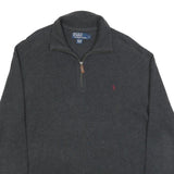 POLO RALPH LAUREN Mens Charcoal Plain Cotton Pullover Crew Neck Jumper L