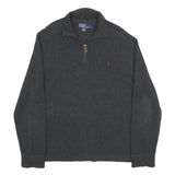 POLO RALPH LAUREN Mens Charcoal Plain Cotton Pullover Crew Neck Jumper L