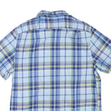 NAUTICA Mens Blue Check Shirt L Cotton Blend Casual Summer Button Down