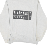 CARHARTT Mens Grey Hoodie L Flat Made Concrete Logo Cotton Blend