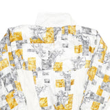 LAVON Womens White & Yellow Printed Zip Jacket M Polyester Blend Casual Wear