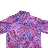 NOTATIONS Womens Purple & Pink Printed Short Sleeve Collared Top M Relaxed Fit