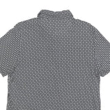 TED BAKER Mens Black & White Geometric Short Sleeve Polo Shirt L Cotton Blend