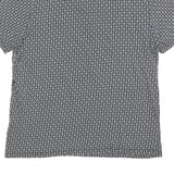 TED BAKER Mens Black & White Geometric Short Sleeve Polo Shirt L Cotton Blend