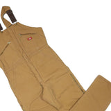 DICKIES Womens Brown Straight Fit Canvas Dungarees Relaxed M W36 L30 Practical