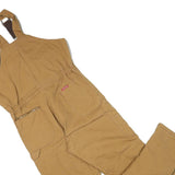 DICKIES Womens Brown Straight Fit Canvas Dungarees Relaxed M W36 L30 Practical