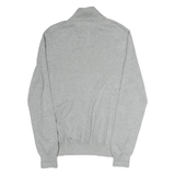 TOMMY HILFIGER Mens Grey Cotton Plain Full Zip Jumper Crew Neck Knit S
