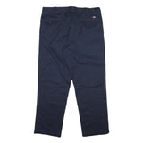 DICKIES Mens Cotton Blend Navy Blue Regular Fit Straight Leg Trousers W40 L32