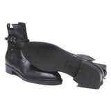 BALENCIAGA Womens Ankle Boots Black Leather UK 4 Stylish Chic Comfortable