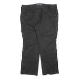 DICKIES Womens Black Cotton Blend Regular Cargo Trousers W42 L32 Utility Pockets