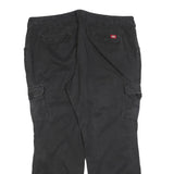 DICKIES Womens Black Cotton Blend Regular Cargo Trousers W42 L32 Utility Pockets