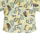ISLAND FEVER Mens Green Yellow Cotton Hawaiian Shirt M Summer Tropical Relaxed