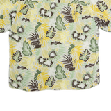 ISLAND FEVER Mens Green Yellow Cotton Hawaiian Shirt M Summer Tropical Relaxed