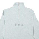 Womens Grey Cotton Blend Sweatshirt High Neck S Embroidered Design Pullover