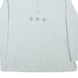 Womens Grey Cotton Blend Sweatshirt High Neck S Embroidered Design Pullover