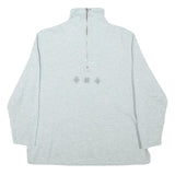 Womens Grey Cotton Blend Sweatshirt High Neck S Embroidered Design Pullover