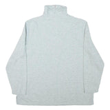 Womens Grey Cotton Blend Sweatshirt High Neck S Embroidered Design Pullover