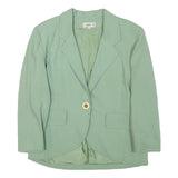 DONNA PIU Womens Green Wool Button Jacket M Wool Classic Tailored Lapel Plain