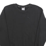 PUMA Womens Black Cotton Blend Crew Neck Sweatshirt UK 8 Casual Pullover