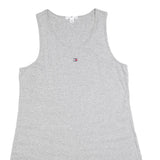 TOMMY HILFIGER Womens Grey Cotton Blend Sleeveless Tank Dress L Casual Summer