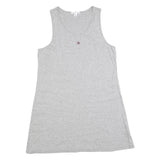 TOMMY HILFIGER Womens Grey Cotton Blend Sleeveless Tank Dress L Casual Summer