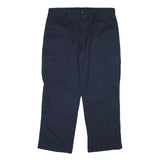 DICKIES Mens Cotton Blend Navy Regular Fit Straight Leg Trousers W40 L30