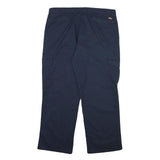 DICKIES Mens Cotton Blend Navy Regular Fit Straight Leg Trousers W40 L30