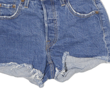 LEVI'S Womens Denim Blue Cut-Off Shorts S W22 Distressed Hem Casual