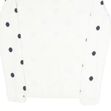 TOMMY HILFIGER Womens White & Navy Polka Dot Patterned Cotton Blend Jumper
