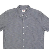 LEVI'S Mens Blue Shirt M Cotton Blend Button Down Short Sleeve Casual