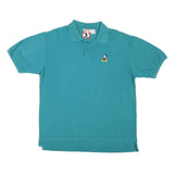 MICKEY INC Mens Teal Blue Short Sleeve Plain Polo Shirt M Cotton Blend