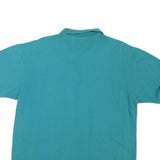 MICKEY INC Mens Teal Blue Short Sleeve Plain Polo Shirt M Cotton Blend