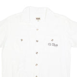 BAOBAB Mens White Cotton Shirt M St Barth Fiji Button Pocket Casual Summer