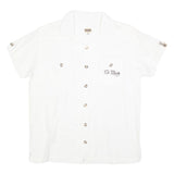 BAOBAB Mens White Cotton Shirt M St Barth Fiji Button Pocket Casual Summer