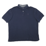TOMMY HILFIGER Mens Navy Blue Short Sleeve Polo Shirt 2XL Cotton Blend Classic