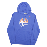 NIKE Mens Blue Pullover Hoodie M Cotton Blend Drawstring Hood Kangaroo Pocket