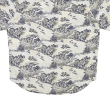 TOMMY JEANS Mens White & Navy Printed Cotton Shirt L Casual Summer Short Sleeve