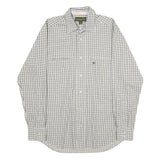 TIMBERLAND Mens White & Black Check Shirt S Long Sleeve Cotton Casual