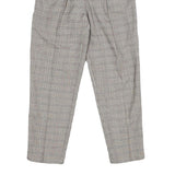 WORTHINGTON Womens Regular Grey Check Trousers W26 L27 Zip Closure Plain Pattern