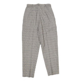 WORTHINGTON Womens Regular Grey Check Trousers W26 L27 Zip Closure Plain Pattern