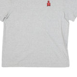 CHAMPION Mens Grey Modern T-Shirt L Short Sleeve Crew Neck Red Logo Embroidery