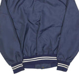 AVON SPORTSWEAR Mens Navy Blue Polyester Button Jacket L Plain Classic Bomber