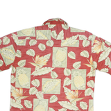 CAMPA MODA Mens Red & Cream Hawaiian Shirt M Tropical Leaf Pineapple Print