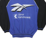 REEBOK Mens Blue & Black Logo Printed Crew Neck L Sweatshirt Cotton Blend