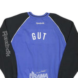 REEBOK Mens Blue & Black Logo Printed Crew Neck L Sweatshirt Cotton Blend