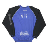 REEBOK Mens Blue & Black Logo Printed Crew Neck L Sweatshirt Cotton Blend