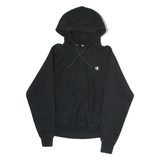 CHAMPION REVERSE WEAVE Mens Black Pullover Hoodie S Cotton Casual Sweatshirt