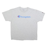 CHAMPION Mens Grey Cotton Blend T-Shirt XL Short Sleeve Crew Neck Classic Logo