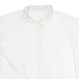 CANDA Mens White Polyester Plain Shirt L Button Sleeve Casual Relaxed Fit